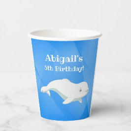 Personalisierter Beluga Whale Arktischer Ozean Geb Pappbecher