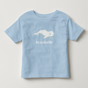 Personalisierter Beluga Whale und Blaues Herz in d Kleinkind T-shirt