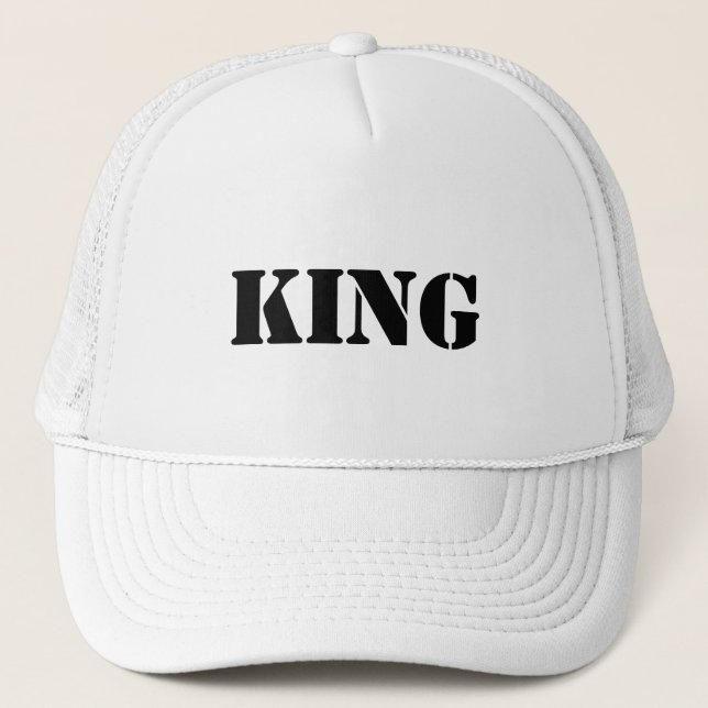 Personalisierter benutzerdefinierter King Text Whi Truckerkappe (Vorderseite)