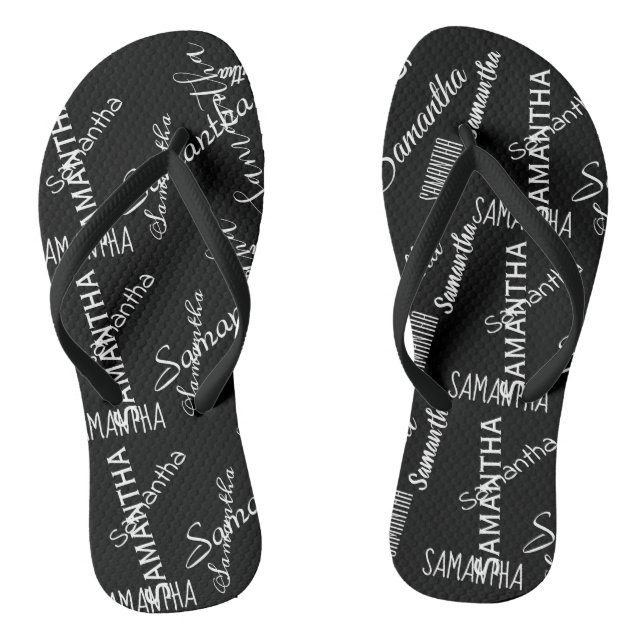 Personalisierter benutzerdefinierter Name Flip Flops (Fußbett)