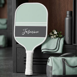 Personalisierter benutzerdefinierter Name Mintgrün Pickleball Schläger