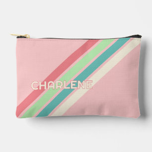 Personalisierter benutzerdefinierter Retro-gestrei Zubehörtasche