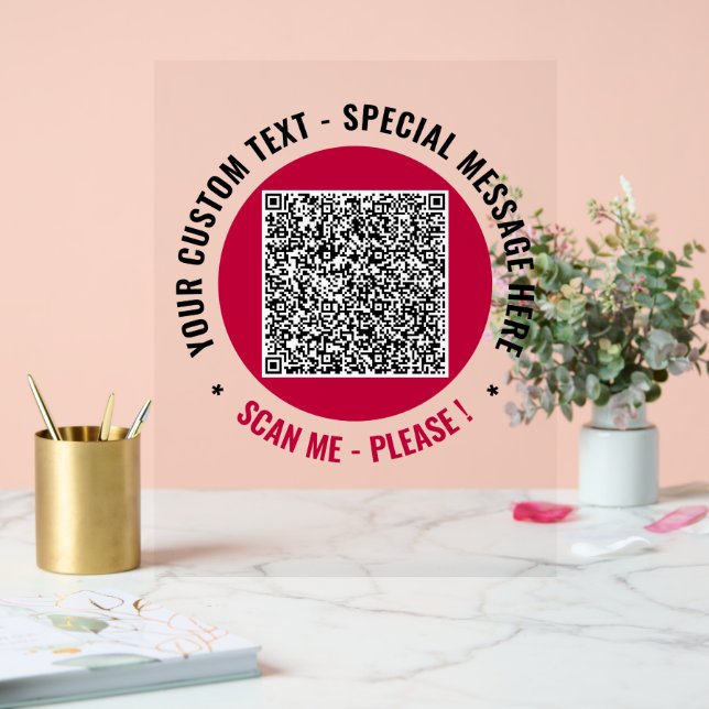 Personalisierter benutzerdefinierter Text - QR-Cod Acrylschild (Hochzeit)