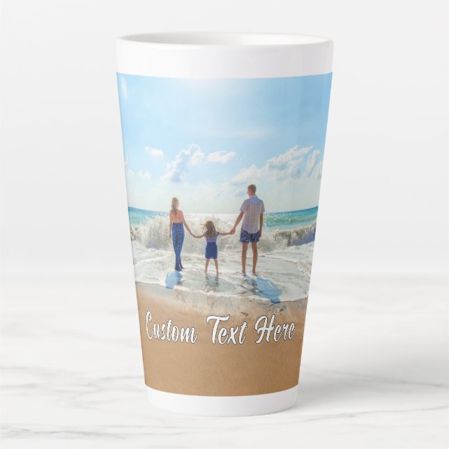 Personalisierter benutzerdefinierter Text und Latt Milchtasse (Vorderseite)