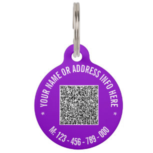 Personalisierter benutzerdefinierter Text und QR-C Haustiermarke