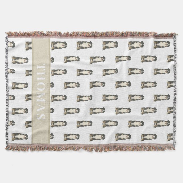 Personalisierter Berner Berghund Decke (Vorderseite)