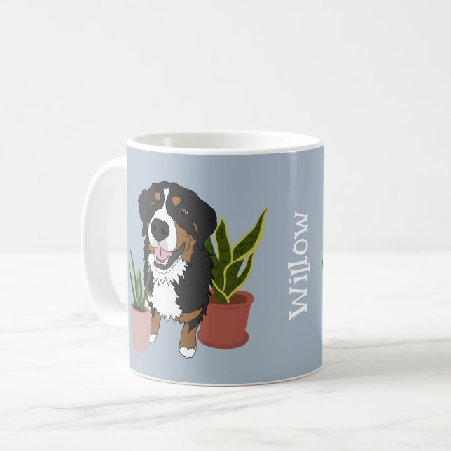 Personalisierter Berner Berghund Kaffeetasse (Vorderseite Links)