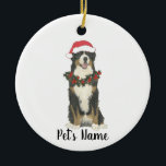 Personalisierter Berner Berghund Keramik Ornament<br><div class="desc">Make the nice list this year with a personalized ornament of your favorite little Bernese mountain dog elf!</div>