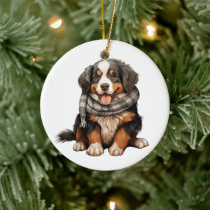 Personalisierter Berner Hund Keramik Ornament