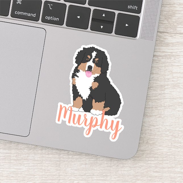 Personalisierter Berner Hund Welpensticker Aufkleber (Detail)