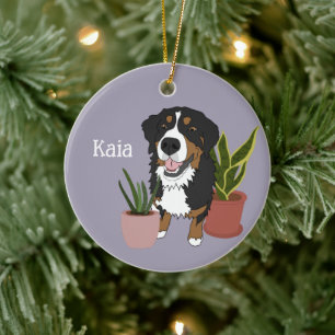 Personalisierter Berner Sennenhund Keramik Ornament