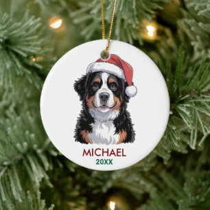 Personalisierter Berner Sennenhund Weihnachten Keramik Ornament