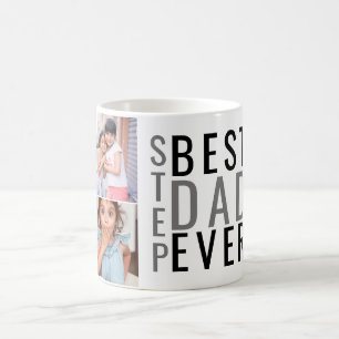 Personalisierter Best Step-Vater je 6 FotoCollage Kaffeetasse
