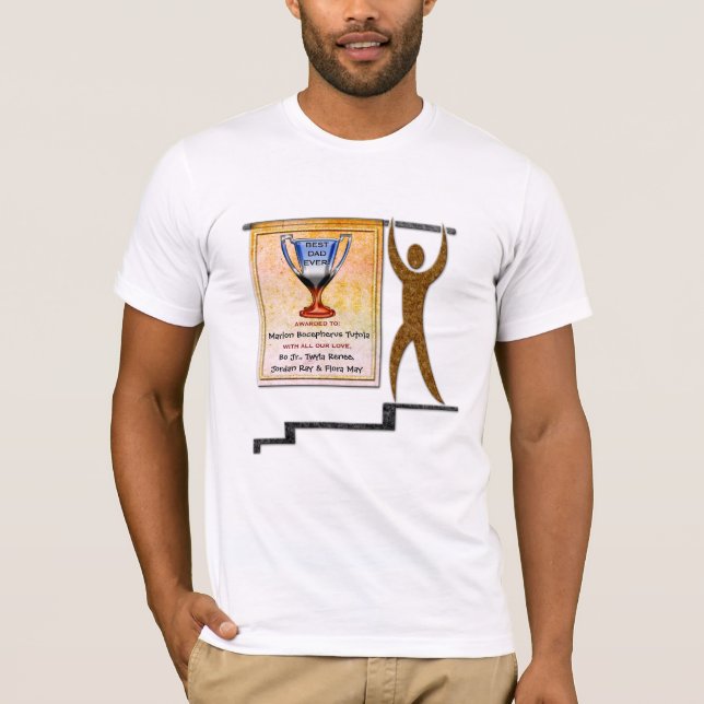 Personalisierter Best Vater Ever Award T-Shirt (Vorderseite)