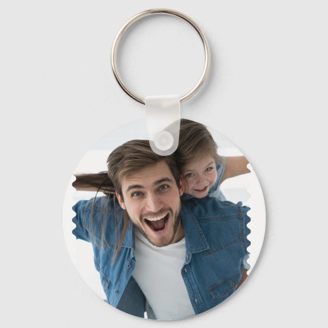 Personalisierter Best Vater Foto Keepake Schlüsselanhänger (Rückseite)