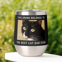 Personalisierter bester Cat Vater je Foto Schwarz