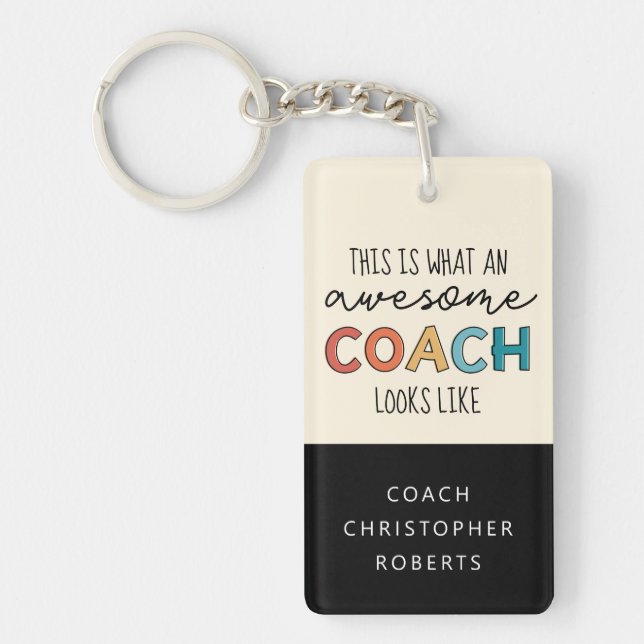 Personalisierter bester Coach je | Phantastische B Schlüsselanhänger (Vorderseite)