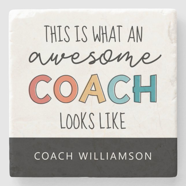 Personalisierter bester Coach je | Phantastische B Steinuntersetzer (Vorderseite)