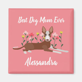 Personalisierter bester Hund Mama Podenco Pink Magnet