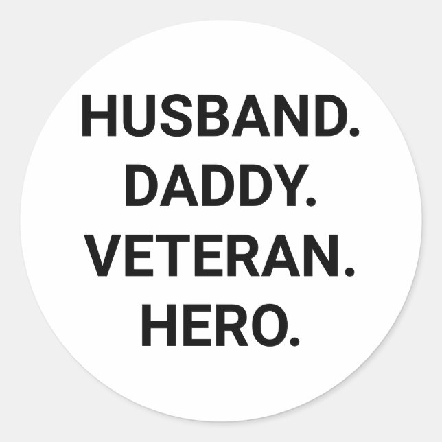 Personalisierter bester Husband-Vater Daddy Vatert Runder Aufkleber (Vorderseite)