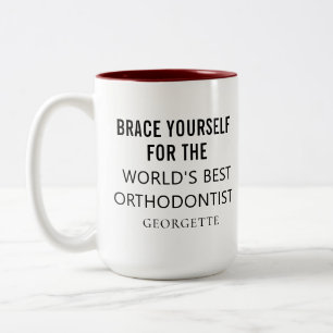 Personalisierter bester Kieferorthopäde Fachname Zweifarbige Tasse