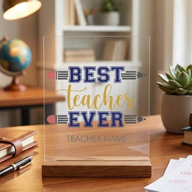 Personalisierter bester Lehrer je - individuelles  Acrylschild (Von Creator hochgeladen)