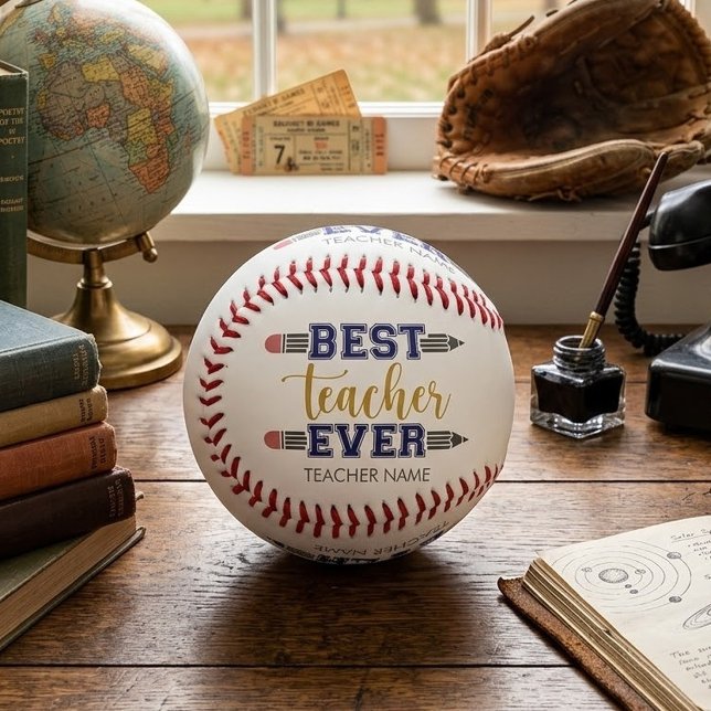 Personalisierter bester Lehrer je - individuelles  Baseball (Von Creator hochgeladen)