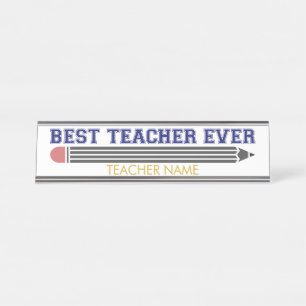 Personalisierter bester Lehrer je - individuelles  Schreibtischnamensplakette