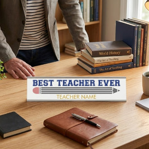 Personalisierter bester Lehrer je - individuelles Schreibtischnamensplakette