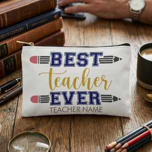 Personalisierter bester Lehrer je - individuelles Zubehörtasche