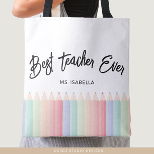 Personalisierter Bester Lehrer je Regenbogenlehrer Tasche