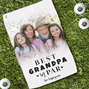 Personalisierter Bester Opa Durch Par-Foto Golfhandtuch