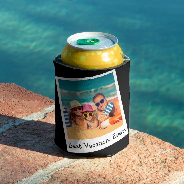Personalisierter bester Urlaub je Foto Schwarz Can Dosenkühler (In Situ Pool)