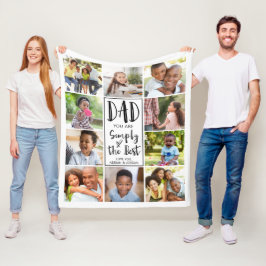 Personalisierter bester Vater 10 FotoCollage Fleecedecke