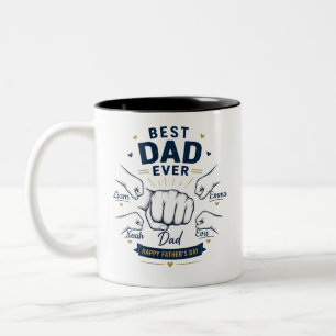 Personalisierter Bester Vater Aller Zeiten Vaterta Zweifarbige Tasse