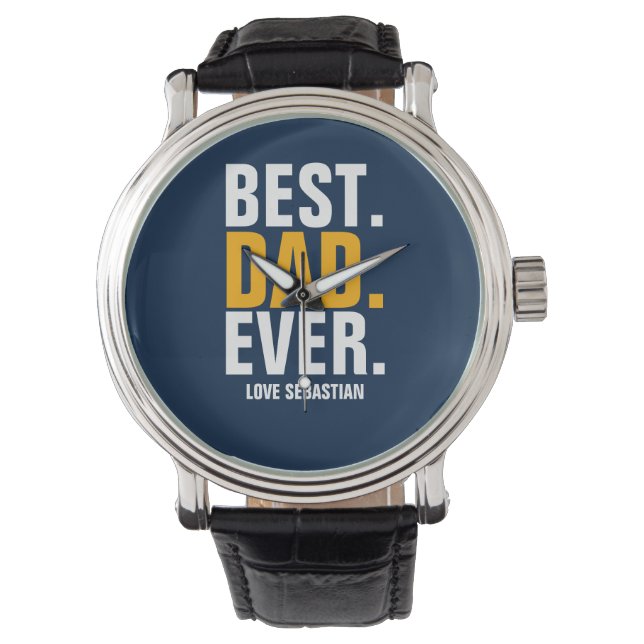 Personalisierter bester Vater je Armbanduhr (Vorderseite)