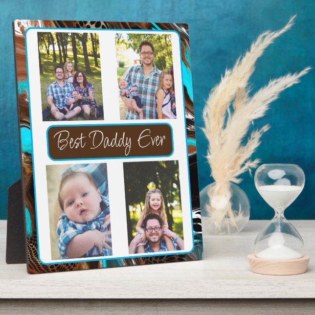 Personalisierter bester Vater je Foto Fotoplatte (Seite)