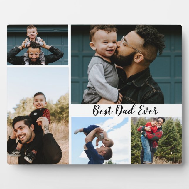 Personalisierter bester Vater je FotoCollage Fotoplatte (Vorderseite)
