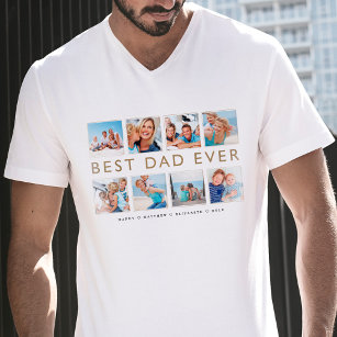 Personalisierter bester Vater je FotoCollage T-Shirt
