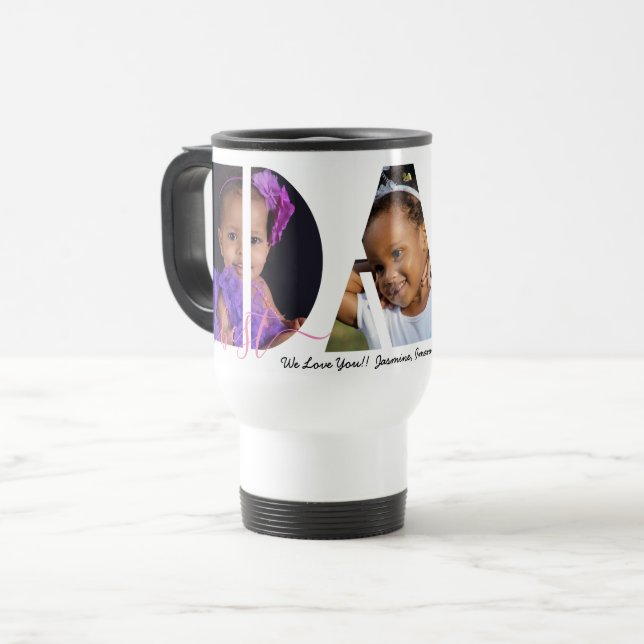 Personalisierter bester VATER je Fotomaterial Reisebecher (Vorderseite Links)
