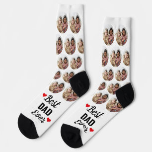 Personalisierter bester Vater je Kind Foto weiß Socken