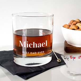 Personalisierter bester Vater je Mit Monogramm Whiskyglas