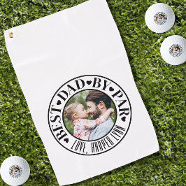 Personalisierter bester Vater Par Foto Golfhandtuch