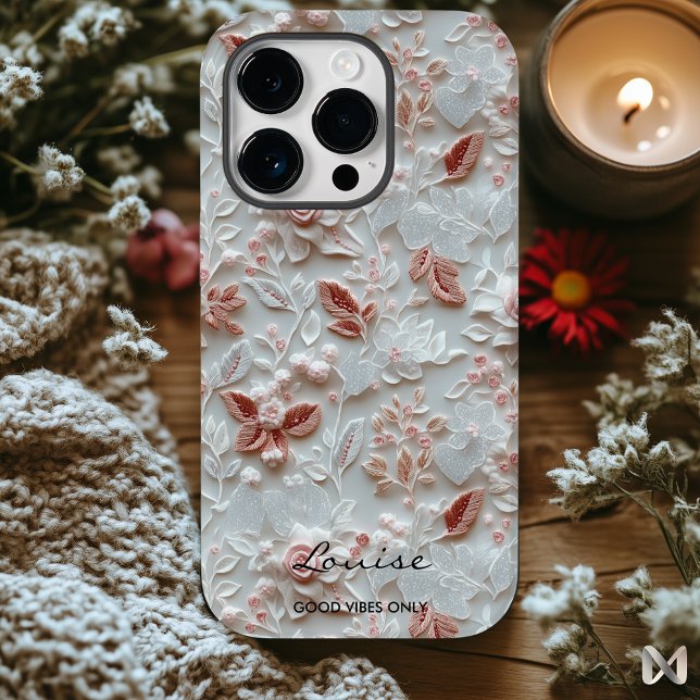 Personalisierter, bestickter Floral iPhone Case (Von Creator hochgeladen)