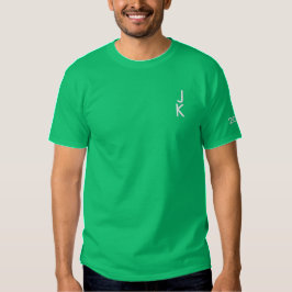 Personalisierter, bestickter grüner T - Shirt