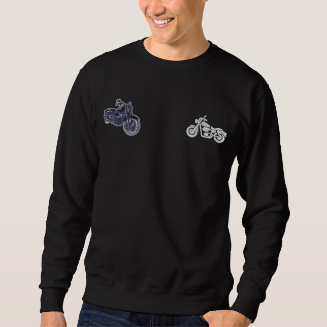 Personalisierter bestickter Motorradpflaster Besticktes Sweatshirt (Vorderseite)