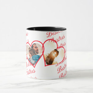 Personalisierter Besties-Fotobecher mit Herzdesign Tasse
