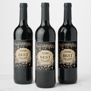 Personalisierter Bestsellerautor Gold Weinetikett