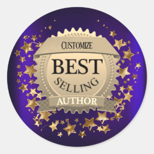 Personalisierter Bestsellerautor Lila Runder Aufkleber