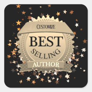 Personalisierter Bestsellerautor Quadratischer Aufkleber